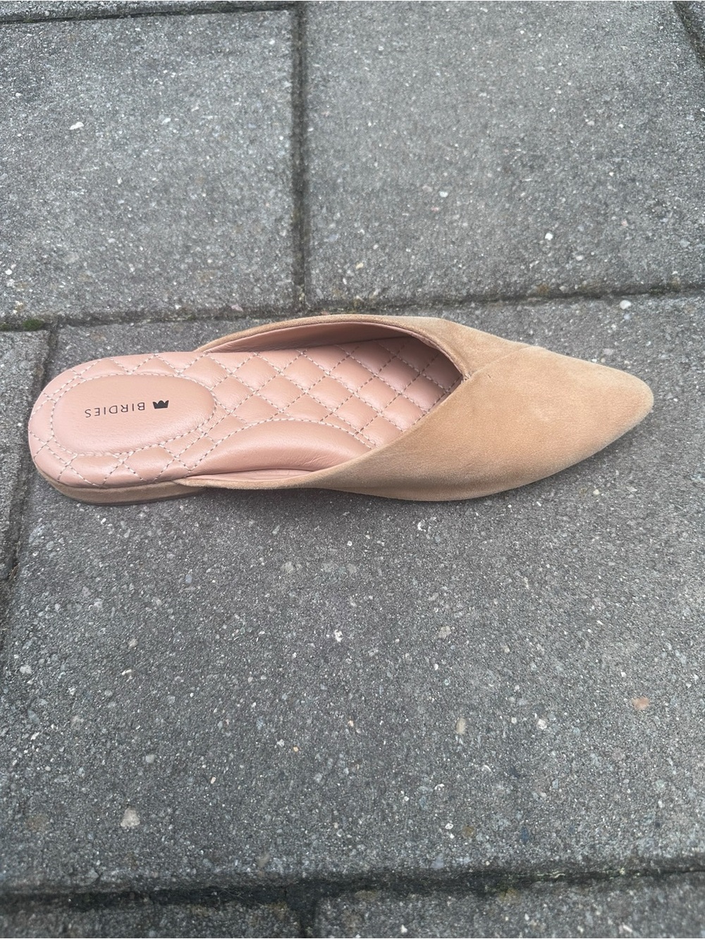 Birdies The Swan Pointed Toe Slip On Mules Golden Oak Suede Size: 7 Shoes Flats - Picture 7 of 17